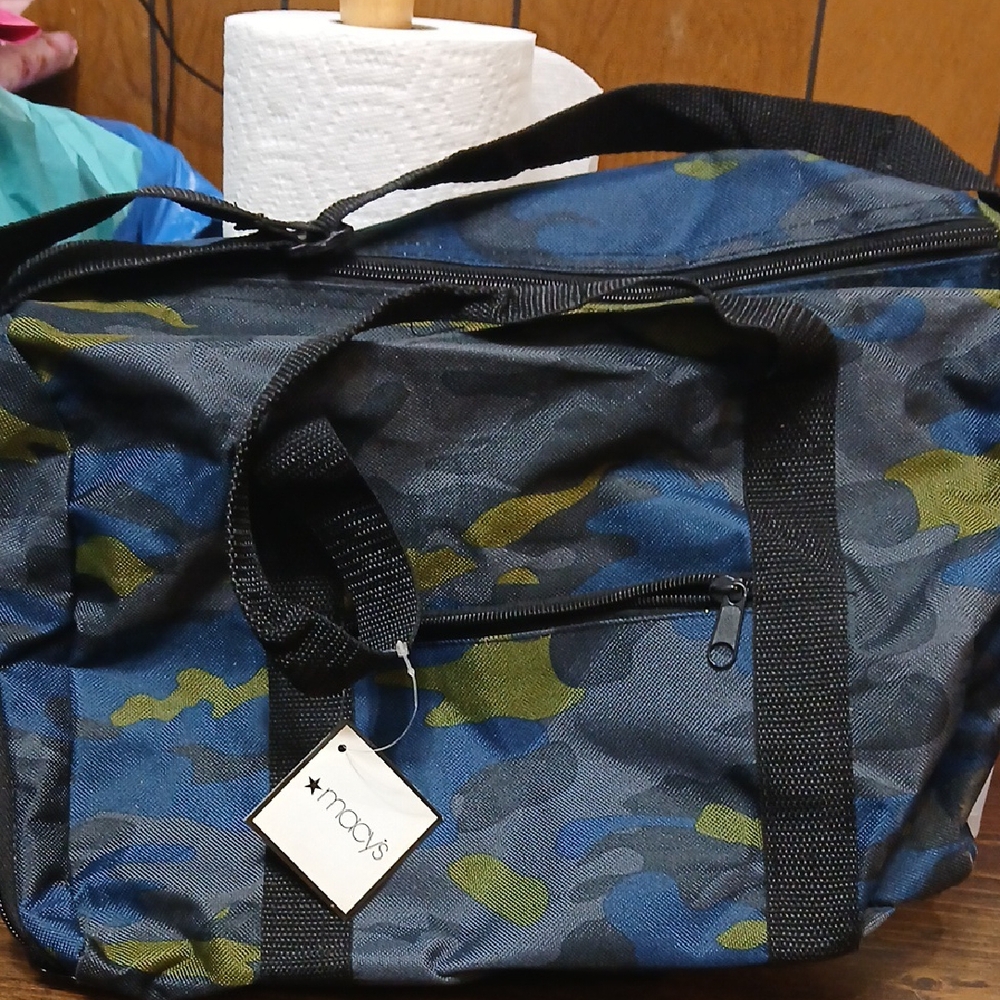 Camouflage Duffel Men's Bag - Blue and Green NWT